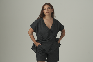 Wrap Around Top | Denim