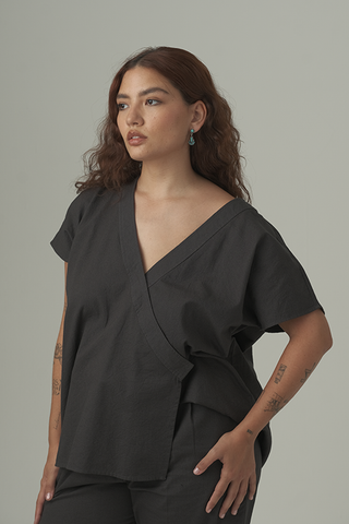 Wrap Around Top | Carbon