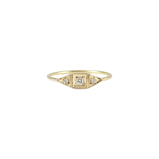 White Diamond Mini Deco Point Ring