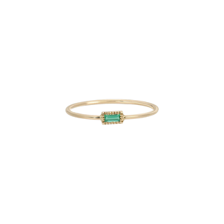 Emerald Baguette Moondrop Ring
