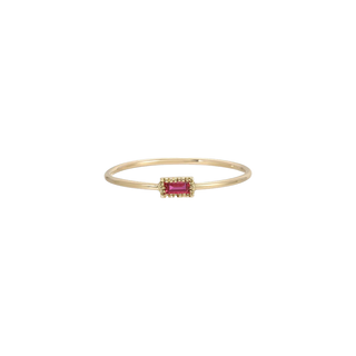 Ruby Baguette Moondrop Ring