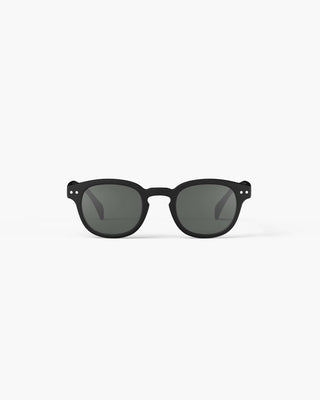 #C Retro Square Sunglasses | Black