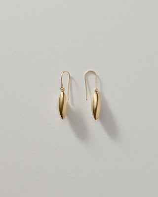 Small Elongated Ellipse Earrings | Gold