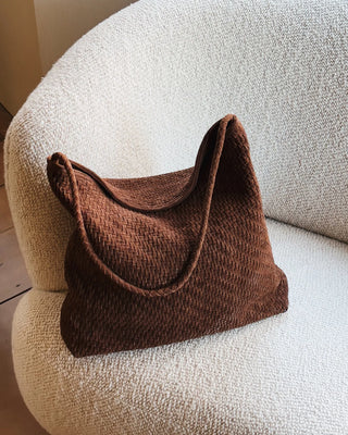 Sera Tote | Brown Suede