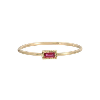 Ruby Baguette Moondrop Ring