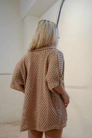 Raffia Shirt | Taupe