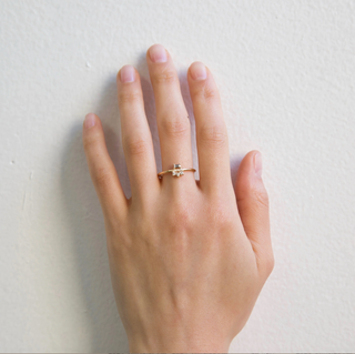 White Diamond Baguette Lace Ring