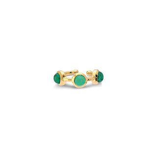 Triple Cabochon Ear Cuff | Green Onyx