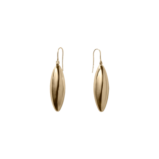 Large Elongated Ellipse Earrings | Gold