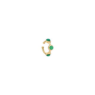 Triple Cabochon Ear Cuff | Green Onyx